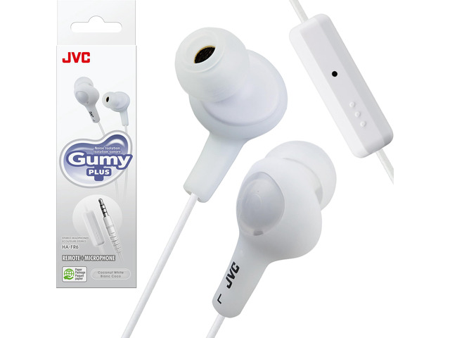 HA-FR6 Gumy Plus In-Ear Headphones with Remote & Mic (White)
