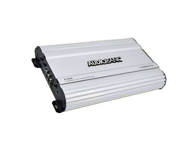 4 Channels 1000 WATTS Bridgedable Car Audio Stereo Amplifier P1004 Heavy-Duty Aluminum Alloy Heatsink Class A-B Operation Remote On/Off Circuit