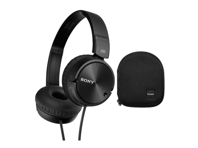 ZX110NC Noise Cancelling Headphones with Protective Headphone CASE - Black