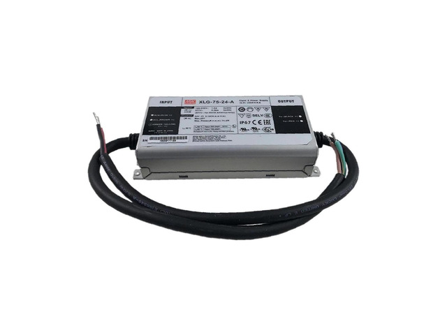 XLG-75-24-A LED Power Supply CV+CC 74.4W 16.8-24V 3.1A, Io Adj by Potmeter, Metal H Wire Leads, Input: 100-305VAC