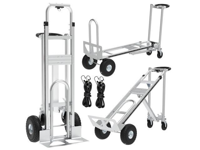 Aluminum Convertible Hand Truck, 800lbs 3 in 1 Folding Dolly Cart Lightweight Frame,Heavy Duty Industrial Platform Cart Handtruck for Construction,.