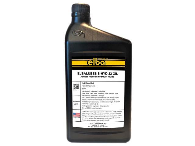 LUBES S-HYD 22 Industrial Hydraulic Oil Zinc-Free Ashless Cross Reference to Mobil VELOCITE 10, Shell TELLUS 22, Rando 22, NUTO 22 (1 QT Case.