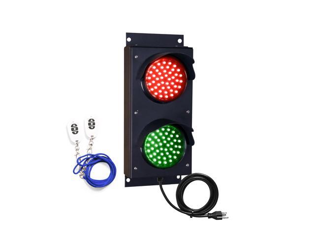 Red & Green 4 Inch Diameter Lens LED Stop Light with Keyfob for Social Distancing, Warning, Signaling or Factory Floor - Traffic Light