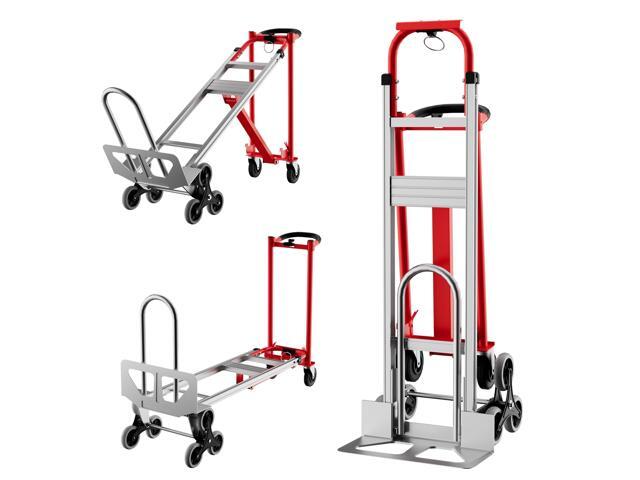 3 in 1 Convertible Aluminum Hand Truck Dolly Cart, 800Lbs Capacity, Stair Climbing Utility Trolley Platform Cart for Transport and Moving in Home,...