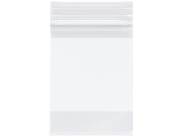 3' x 4' (Case of 10,000), 2 Mil with White-Block Zipper Reclosable Plastic Bags