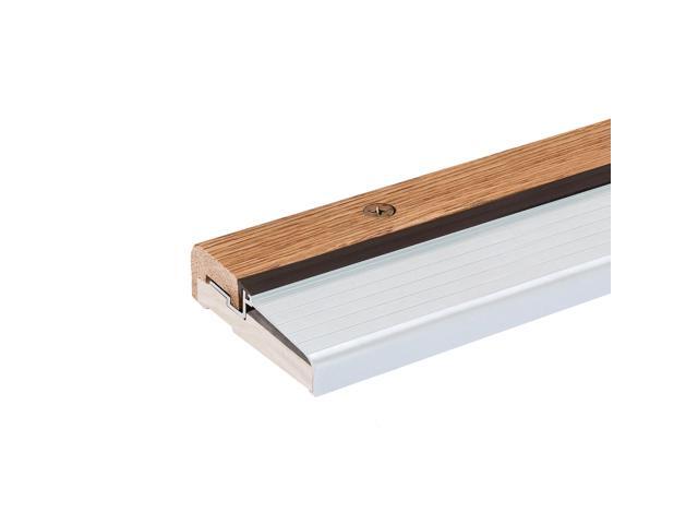 Oak & Aluminum Adjustable Threshold 3 5/8' Wide Adjustable from 1 1/8' to 1 1/2' High (72' Long Silver)