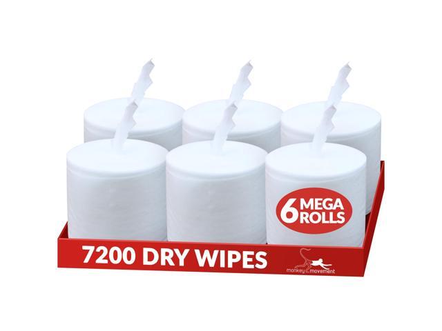 Dry Wipes Refill Set: 7200 Wipes (7' x 6'): Make Your Own Wet Wipes Using Your Preferred Cleaning Solution: 6 Refill Mega Rolls