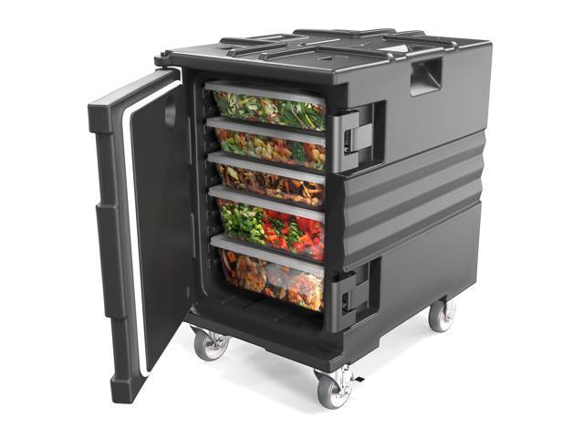 Hot Box Food Warmer, Insulated Food Pan Carrier w/Lockable Wheels Double Buckles and Handles, Stackable Hot Boxes for Catering Restaurant Canteen.