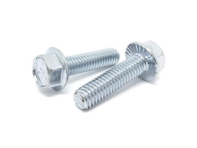 (1100 Pieces) 5/16-18x1 Grade 5 Serrated Hex Flange Bolts Screws UNC Coarse Full Threads Zinc Clear