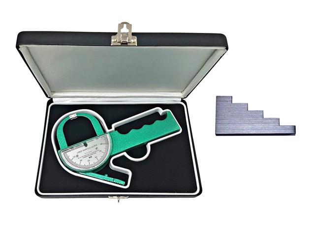 Skinfold Caliper with 5-Step Calibration Block, Compact Hard Case, and Instruction Manual with Charts to Measure and Calculate Body Fat Percentage,.