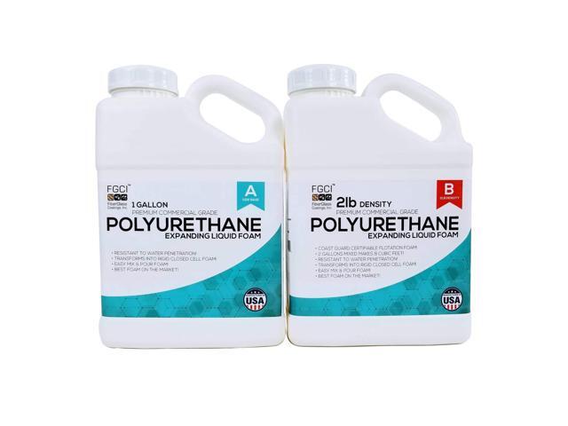 Polyurethane Expanding Liquid Foam 2 Gallon Kit, 2 Lb Density 2 Part Marine Foam Coast Guard Certifiable as Flotation Foam, 1 Gallon Each Part A...