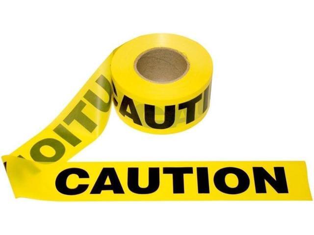 T20101 Bulk Pack 2.0-MIL Yellow Caution Barricade Tape, 3 in. x 1000 ft. Roll, 12-Pack