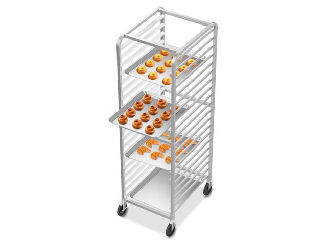 20-Tier Bakery Rack Commercial Stainless Steel Sheet Pan Rack with Brake Wheels for Kitchen, Restaurant, Pizzeria