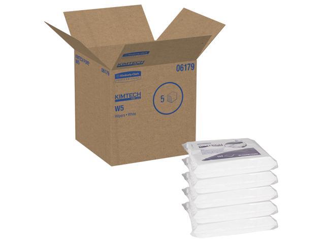 06179 W5 Critical Task Wipers, Flat Double Bag, Spunlace, 9x9, White, 100 per Pack (Case of 5 Packs)