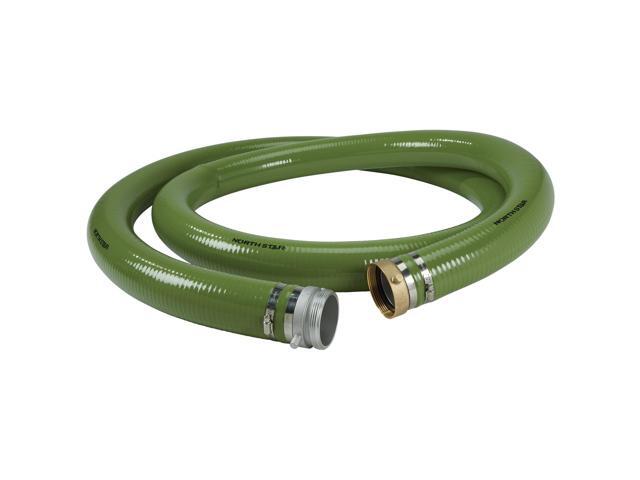 Water Pump Suction Hose, 3in. x 15ft. Max. PSI 60, PVC, Industrial-Grade Aluminum Couplings