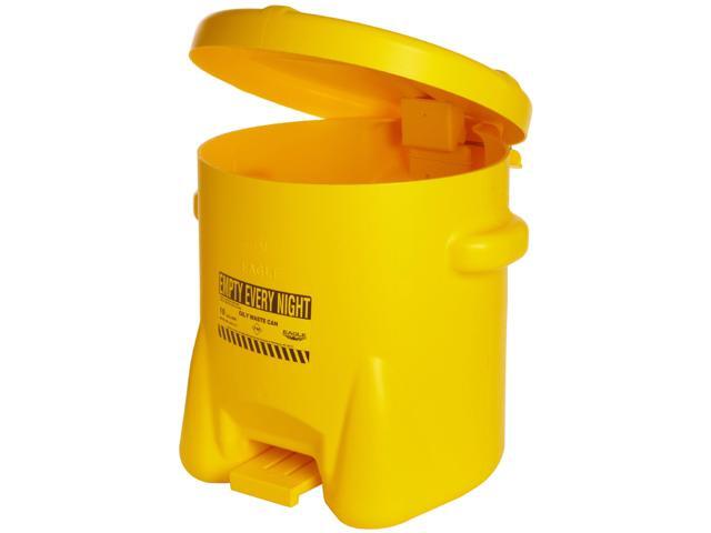 935FLY Oily Waste Polyethylene Safety Can with Foot Lever, 10 Gallon Capacity, Yellow