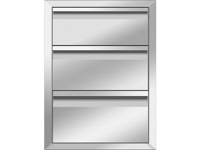 18' W x 24' H x 23' D Outdoor Kitchen Drawers Flush Mount Access BBQ Island Drawers for Outdoor Kitchens or BBQ Island Patio Grill Station W/O Handles