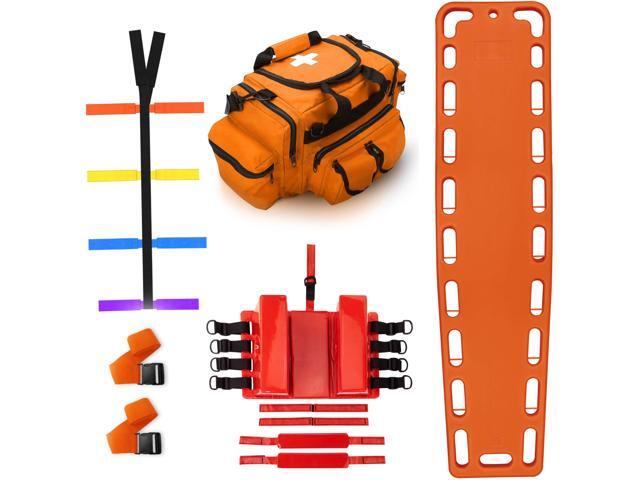 Rescue Kit Comprehensive Emergency Support with Spine Board, Head Immobilizer, Trauma Bag & 10-Point Strap - Durable, Lightweight for First...