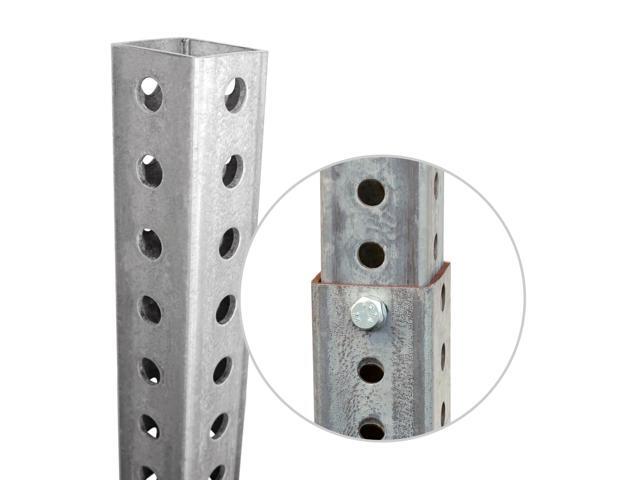 Square Sign Post Kit - 8 ft Tall x 1.5' Galvanized Steel Post and 3 Feet Stub for Natural Ground, Made in USA