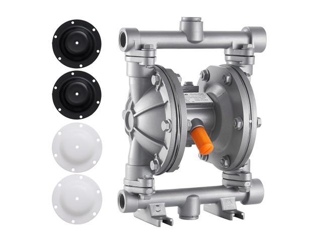 Air Operated Double Diaphragm Pump, 6.6 GPM, 3/8 inch Inlet & Outlet Pneumatic Waste Oil Transfer Pump, Max 100 PSI, Aluminum Alloy Body,.