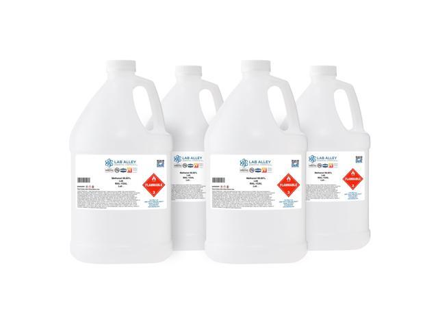 Methanol 99.85% Lab Grade Solvent, Polar Solvent for Laboratory, Industrial & Research Use, 4 Gallons (Pack of 4 x 1 Gallon Bottles)