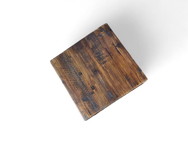 Rustic Reclaimed Wood Dining Table Top, Dark Brown Matte Finish, for Restaurants/Cafes/Home, (30' x 48')