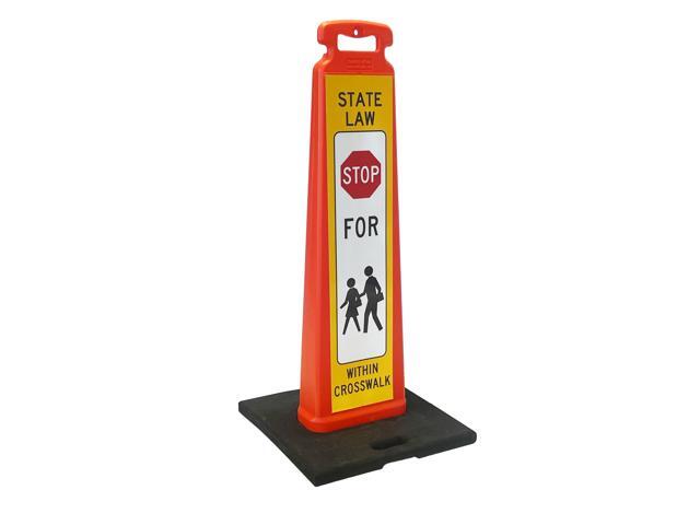 Vertical Panel Sign Kit, Double-sided, Reflective sheeting. Crossing sign for School Zones/Crosswalks. Vertical Panel & 20lb Base (Sign and base.