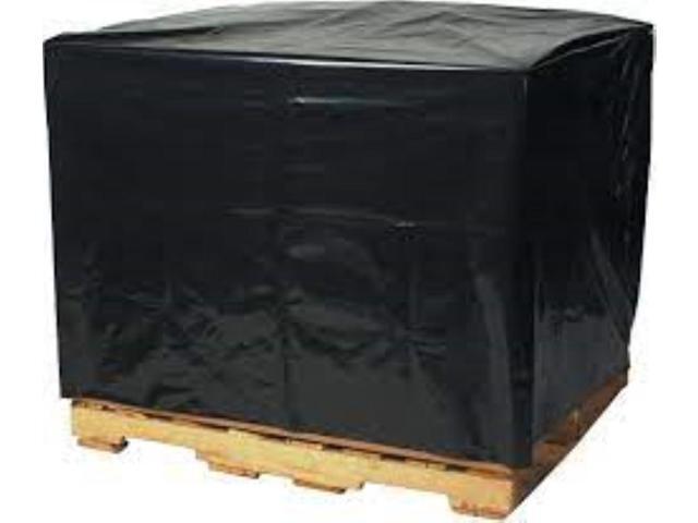 Black Pallet Covers - 3 Mil - (55' x 53' x 75') - Heavy Duty Construction Grade Strength Pallet Bags, Pallet Covers, Polyethylene Pallet Bags, and...