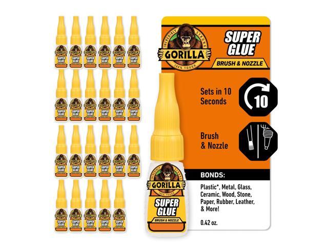 Super Glue with Brush & Nozzle Applicator, Clear Glue, 12 Gram (Pack of 24) - All Purpose and Fast Setting for Projects and Repairs