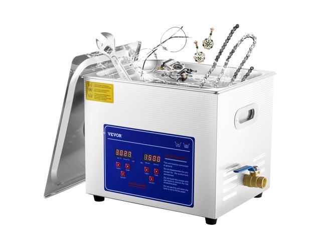 10L Professional Sonic Cleaning, Stainless Steel Industrial Machine with Digital Timer & Heater, Ideal for Jewelry, Dentures, Instruments, and.