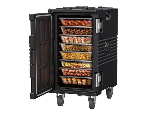 127QT Non-Electrical Catering Food Warmers with Casters, 304 Stainless Steel Latch & Door Shaft, Insulated Food Carrier for 8 Full-Size Pans(NOT...