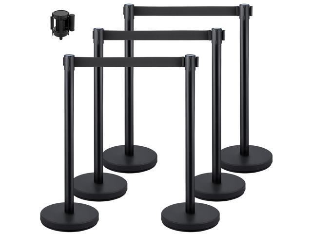Crowd Control Stanchions, 6-Pack Crowd Control Barriers with 3PCS 6.5FT Retractable Belts, Stanchion Posts Queue Pole for Crowd Control Barriers,.