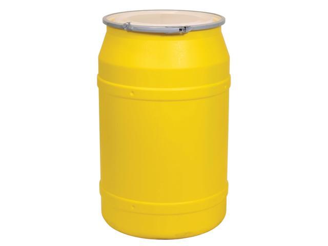 55 Gallon Plastic Drum with Lid, Metal Lever-Lock, 36.4'x22.5', Open Head Lab Pack Drum Made of Durable, Lightweight HDPE, Withstands Weather and...