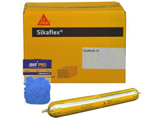 Sikaflex 1a 20 oz Sausage with Gloves Aluminum Gray, Pack of 20 Non Sag, Polyurethane Concrete and Masonry Joint Sealant for Vertical and.