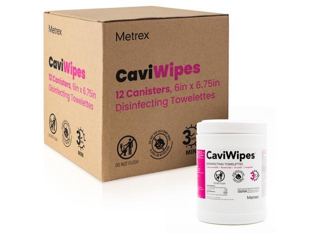 CaviWipes Disinfecting Towelettes, Pack of 12 Durable Non-Woven Disinfecting Wipes for Hard, Non-Porous Surfaces in Healthcare & Laboratory.