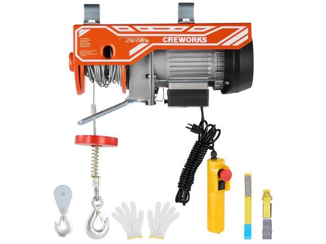 Electric Hoist, 2500lbs Electric Hoist with 16.4ft Wired Remote Control 39ft Single Cable Lifting Height, 1800W Single Double Slings Hoist Lift...