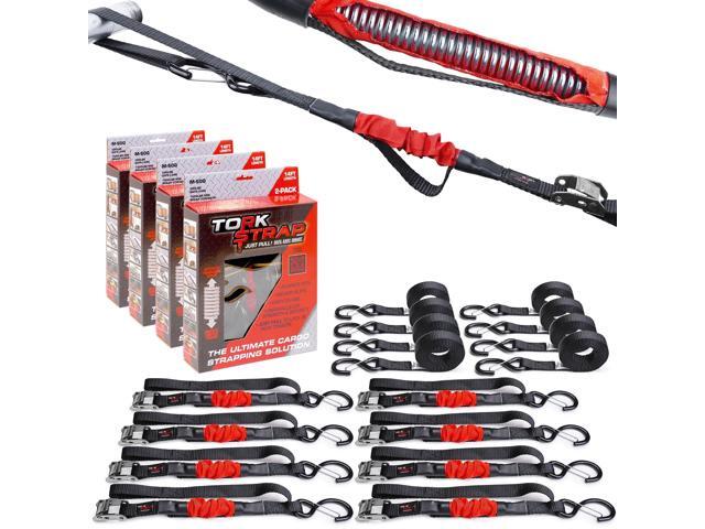 M500 14' x 1'' Self Tensioning Tie Down Straps - Automatically Adapt to Load Shifts - 1,500LB Break Strength - Pull Alternative to Ratchet Straps...