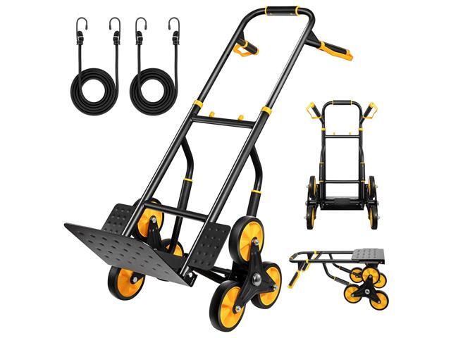 Stair Climbing Dolly, Upgraded Heavy-Duty Stair Climber Hand Truck 770 Lbs Capacity, Foldable Cart for Stairs with 13.8' x 11.6' Nose Plate, 6...