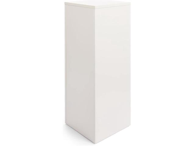 Rectangular Retail Store Pedestal, Laminated Particle Board & Melamine Construction White Finish (WDCUBEWHT3)