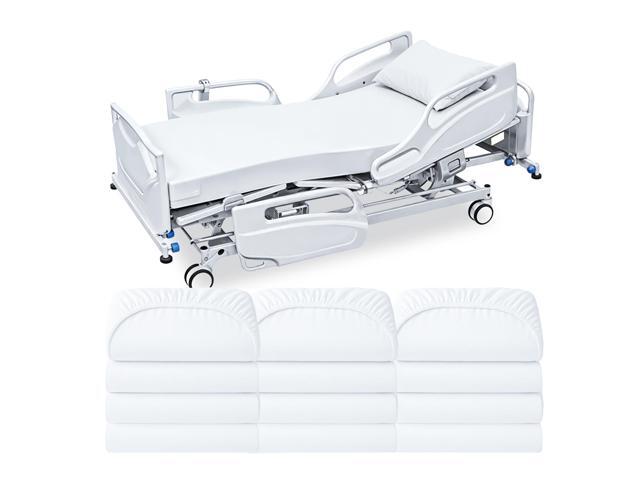 Bariatric Jersey Knit Fitted Sheets, 42'x84'x14' 12 Pack Soft Cotton Blend Hospital Bed Sheets for Nursing Homes, Assisted Living & Healthcare.
