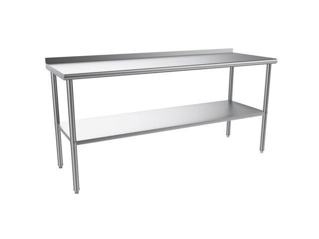 72'' x 24'' Stainless Steel Table for Prep & Work,Commercial Worktables & Workstations,Heavy Dut Metal Table with Adjustable UnderShelf &...
