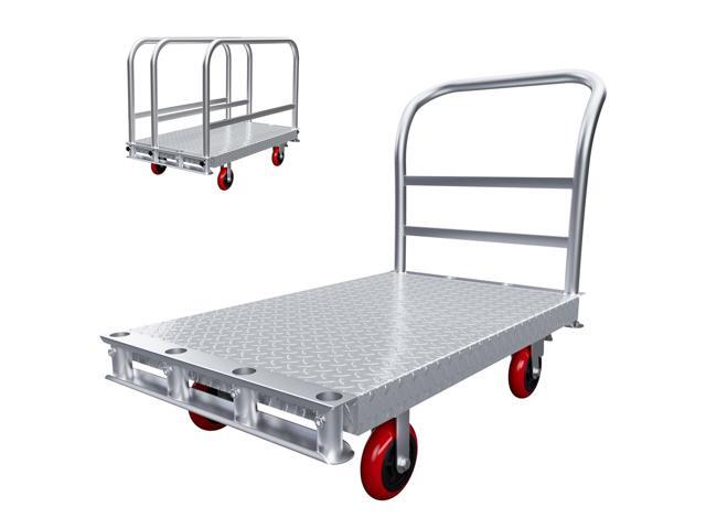 2IN1 Steel Panel Cart Dolly Large Heavy Duty Drywall Lumber Truck Cart with 2700 LBS Capacity, 40 x 24 Inch 2.2MM Steel Plate, 6.3' Swivel Brake...