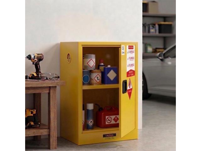 20 Gallon Flammable Storage Cabinet, 24' x 19' x 19' Fire Cabinet with ESD Grounding Cable, Stainless Steel Adjustable Shelf Flammable Safety...