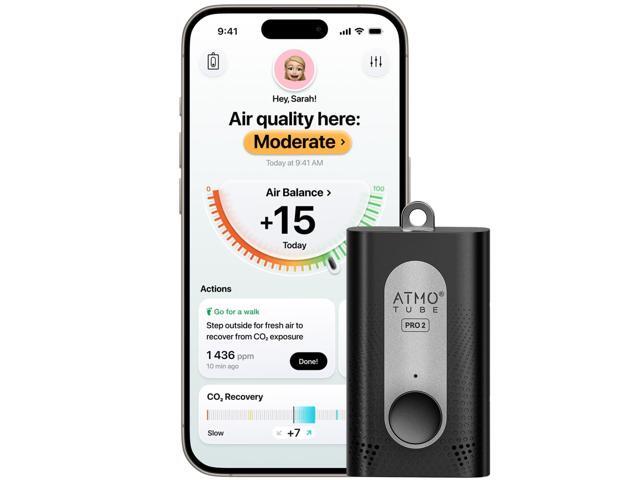 PRO 2 Battery Powered Portable Outdoor and Indoor Professional Air Quality Monitor [PM, CO2, VOCs, NOx, Temperature, Humidity and Barometric.