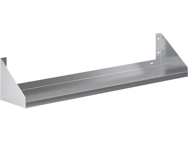 Premium Quality Stainless Steel Wall Shelf with Side Guards Commercial Metal Shelving NSF Certified (60' Long x 12' Deep)