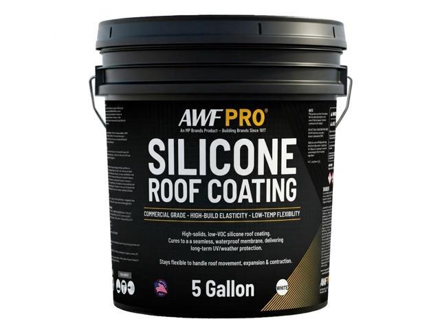 100% Silicone Roof Coating High Solids Commercial Roof Restoration Coating and Waterproof Membrane for Flat and Low-Slope Roofs 5 Gallon