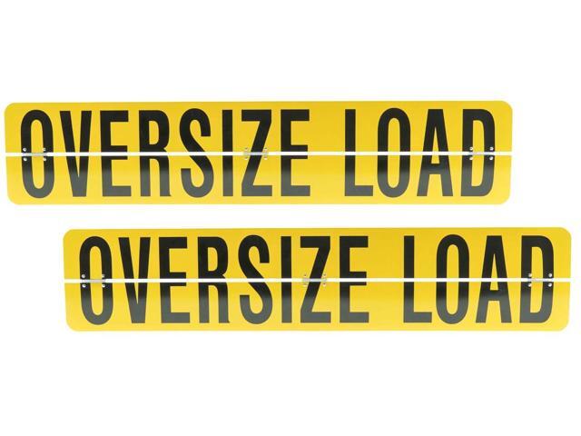 (2 Pack) 12' x 60' Hinged Aluminum Oversize Load Sign for Trucks - Heavy Duty Reflective Diamond Grade Aluminum Wide Oversized Load Banner for.