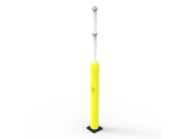 Impact Recovery - Sta-Rite Flexible Sign Post - Sign Holder for Handicap Parking Signs - Made in the USA - 78 with Yellow Bollard
