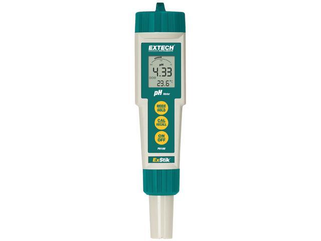 PH100 Waterproof ExStik II pH Meter Kit with Flat Surface Electrode and Temperature Display