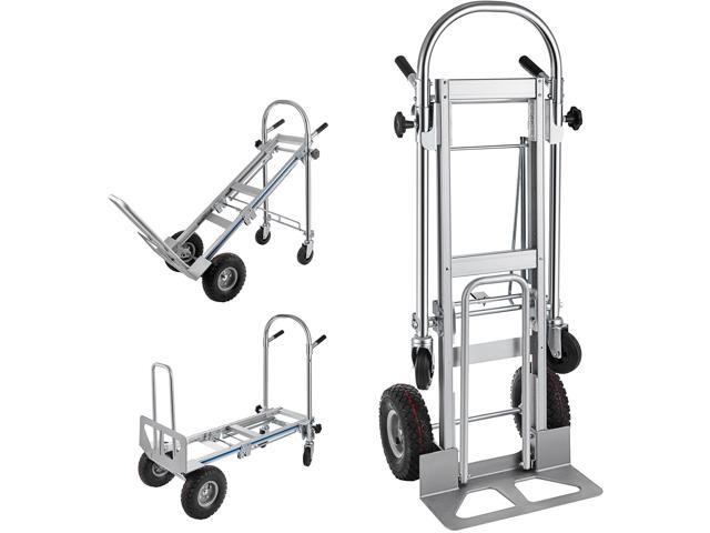 3in1 Aluminum Hand Truck,Convertible Hand Truck Dolly Large Size 1000 lb Capacity, Utility Cart Converts from Hand Truck to Platform Cart with 10'.